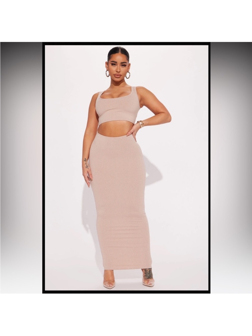The Only One Skirt Set - Taupe